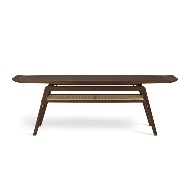 Surfboard Coffee Table Walnut with Shelf