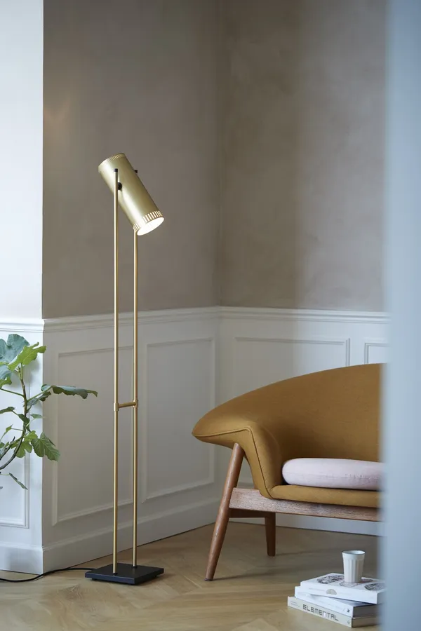 Trombone Floor Lamp Brass