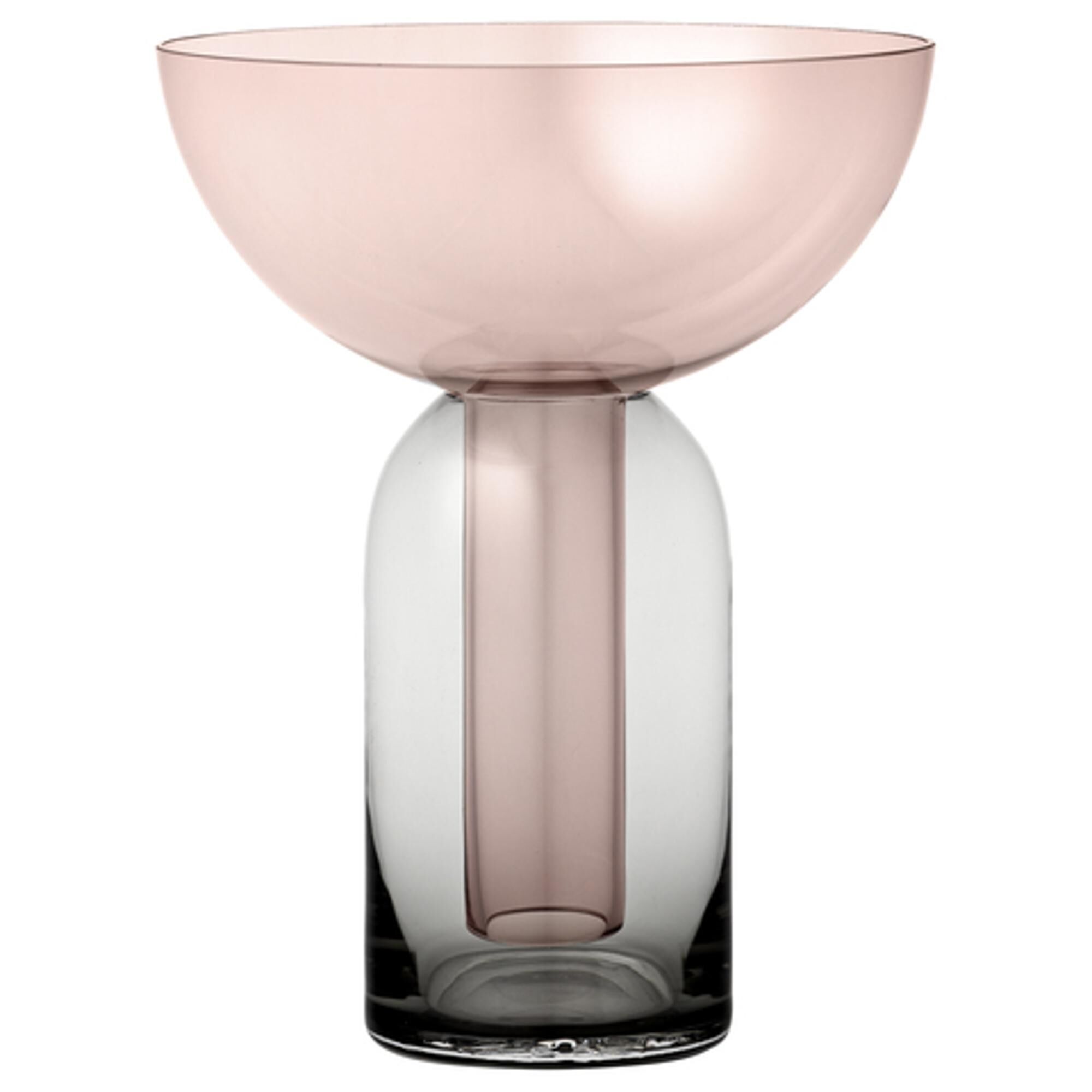 TORUS Vase H19 Schwarz/ Rose