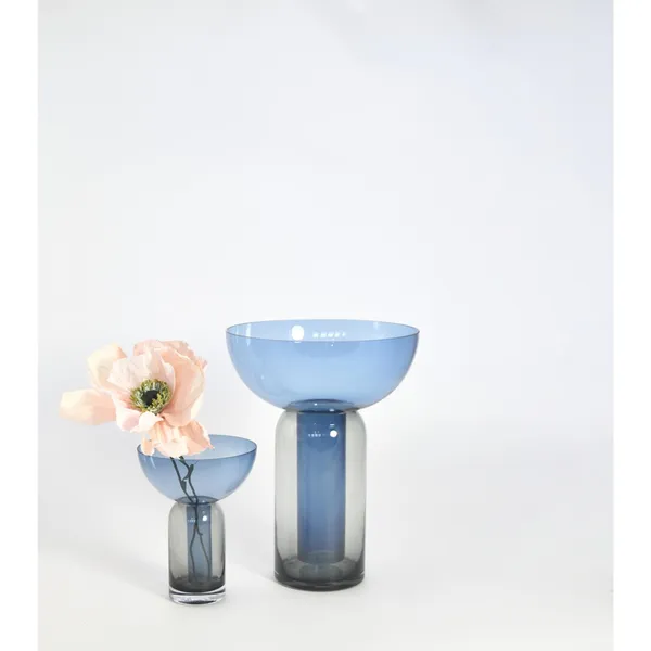 TORUS Vase H19 Sort/ Marineblå