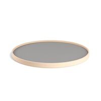 Bølling Tablett Ø60 Buche Geölt mit Platten in Grau/ Grau