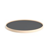 Bølling Tablett Ø60 Buche Geölt mit Platten in Grau/ Grau