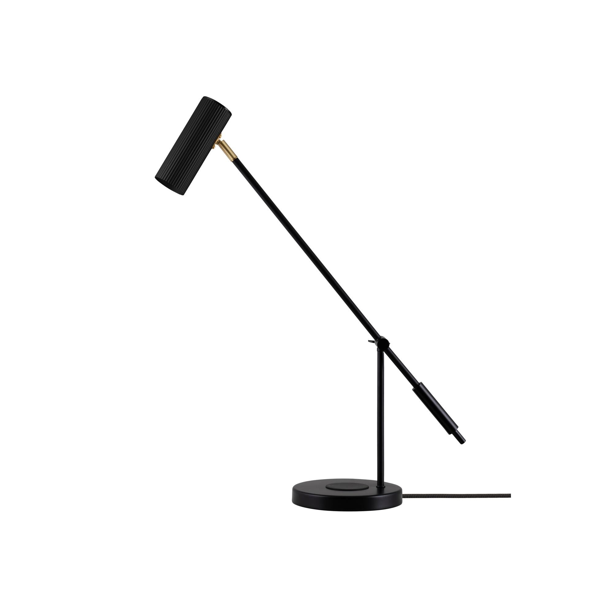 Hubble Read Bordlampe med Trådløs Lading Sort