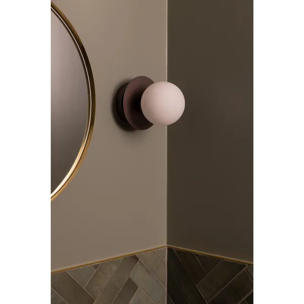 Art Deco Wand-/ Plafondlamp Brons/ Wit