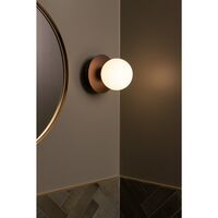 Art Deco Wand-/ Plafondlamp Brons/ Wit