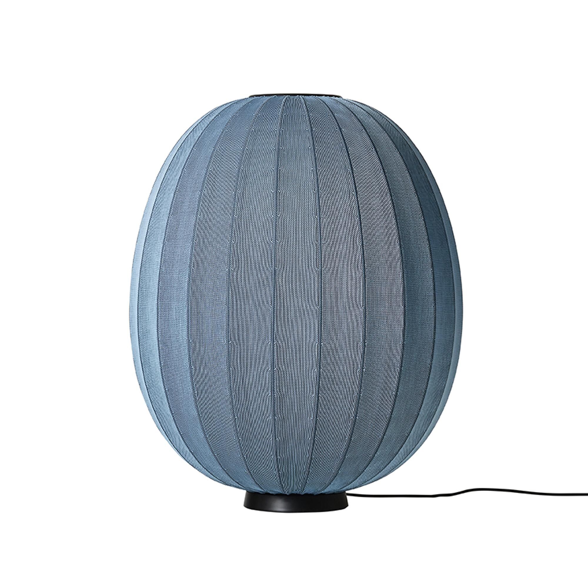 Knit-Wit H&ouml;g/Oval Golvlampa L&aring;g &Oslash;65 Bl&aring; Sten