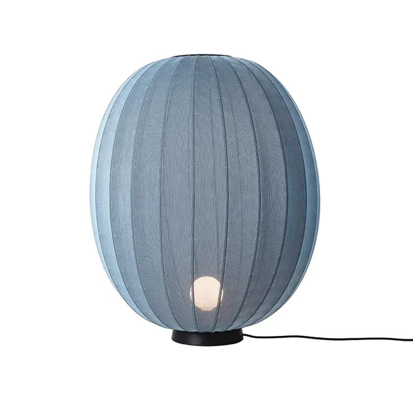 , gestrickte Stehlampe , hoch/oval, niedrig, Ø65, Blauer Stein