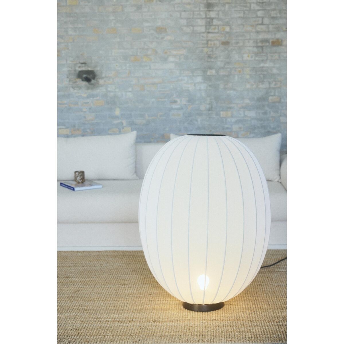 , dzianinowa Lampa stojąca wysoka/owalna, niska, Ø65, Perłowobiały
