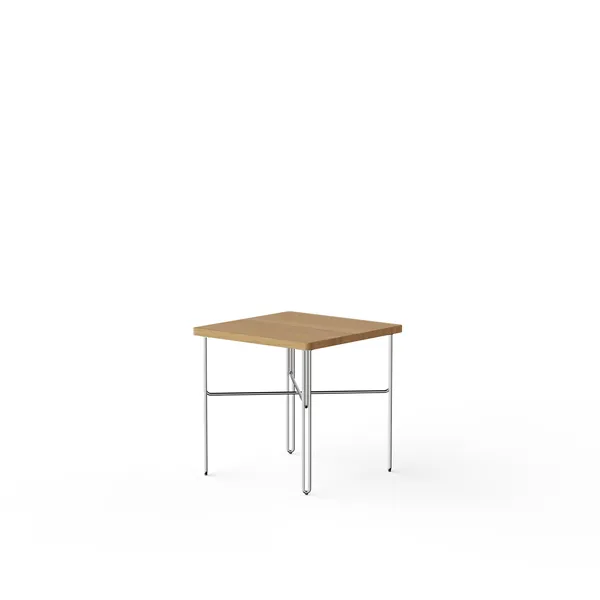 Inline Coffee Table 40x40 Stainless Steel/Oak