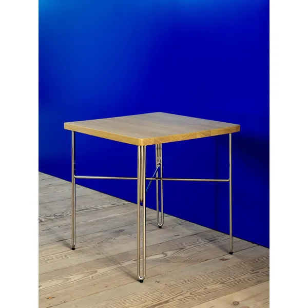 Inline Coffee Table 40x40 Stainless Steel/Oak
