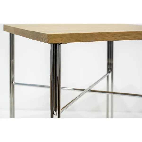 Inline Coffee Table 40x40 Stainless Steel/Oak