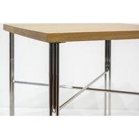 Inline Coffee Table 40x40 Stainless Steel/Oak