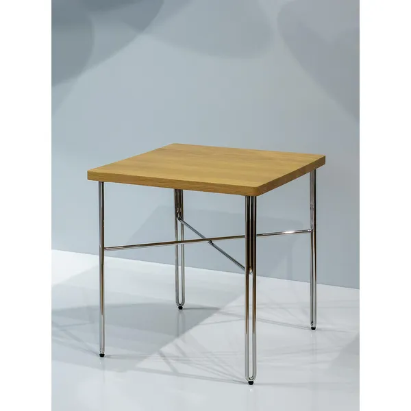 Inline Coffee Table 40x40 Stainless Steel/Oak
