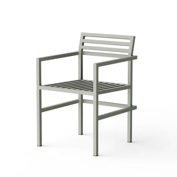 19 Outdoors Sedia da Esterno con Bracciolo Grigio