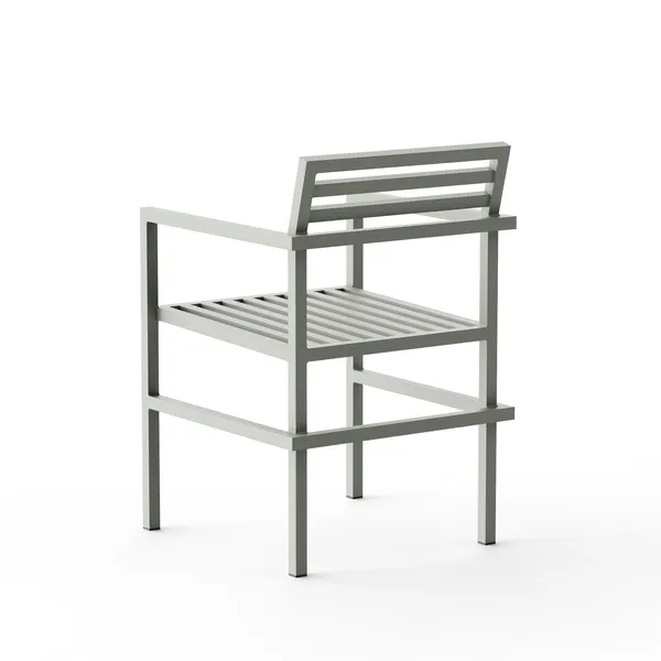 19 Outdoors Sedia da Esterno con Bracciolo Grigio