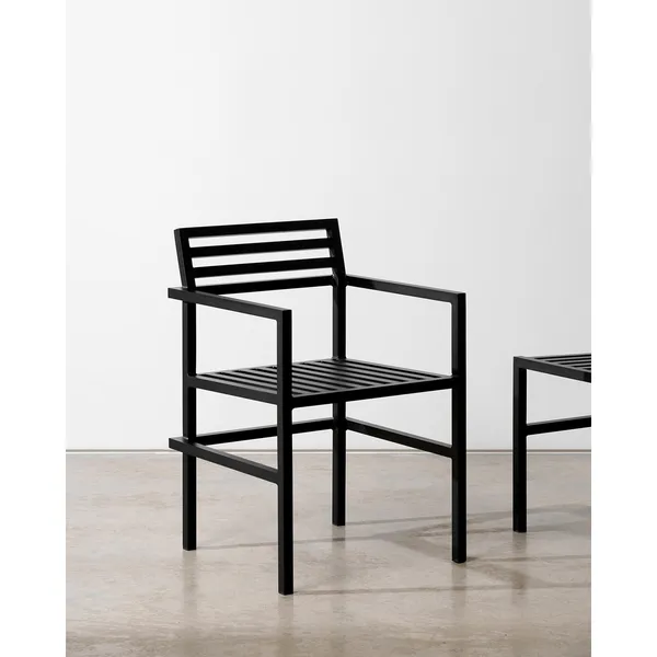 19 Outdoors Sedia da Esterno con Bracciolo Grigio