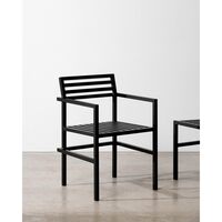 19 Outdoors Sedia da Esterno con Bracciolo Grigio
