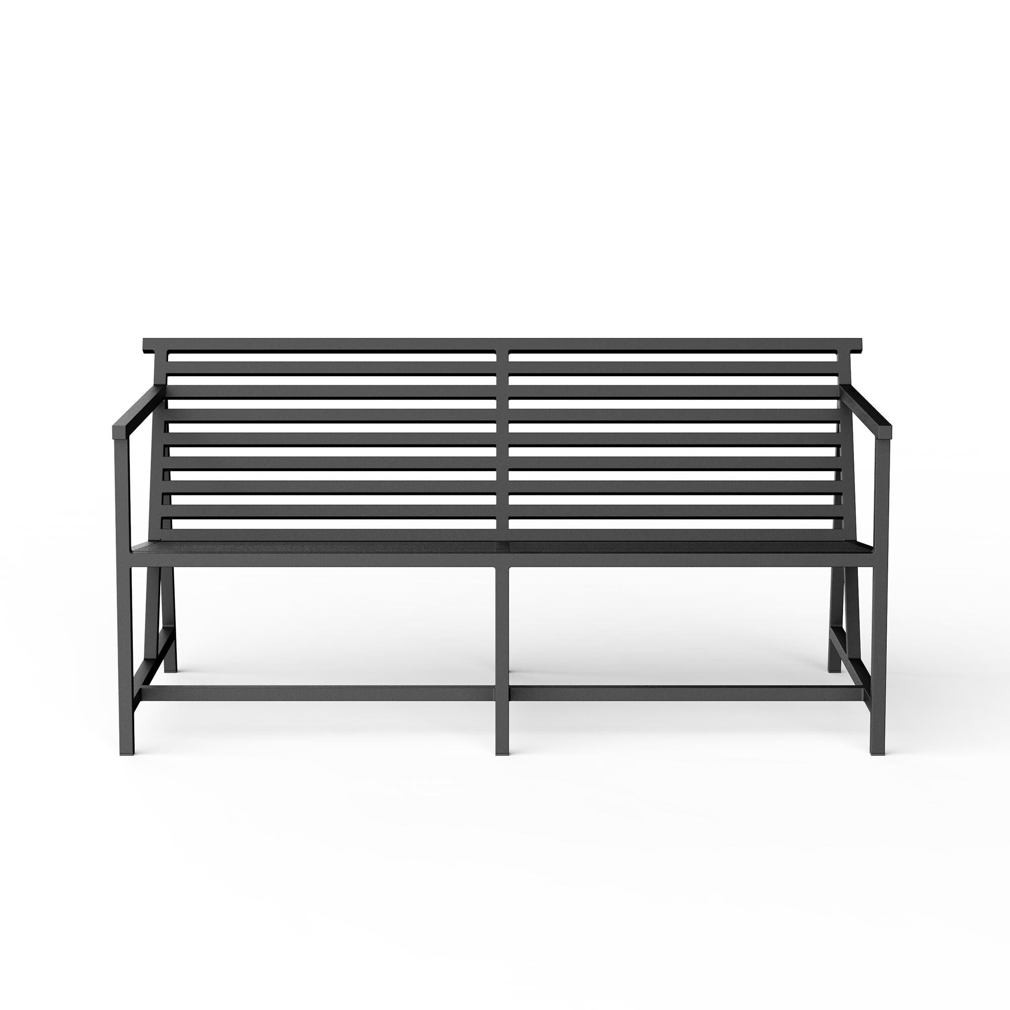 19 Outdoors Lounge Bænk Sort