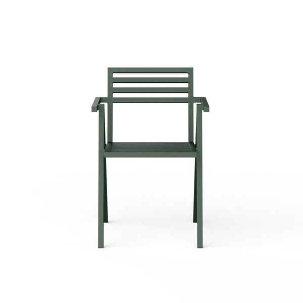 NINE 19 Outdoors Stacking Sedia Da Esterno Con Braccioli Verde
