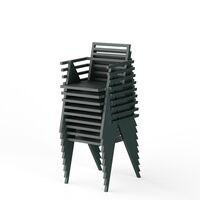 NINE 19 Outdoors Stacking Sedia Da Esterno Con Braccioli Verde