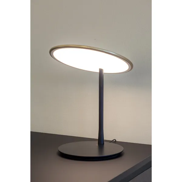 Disc Bordlampe Børstet Messing/Sort