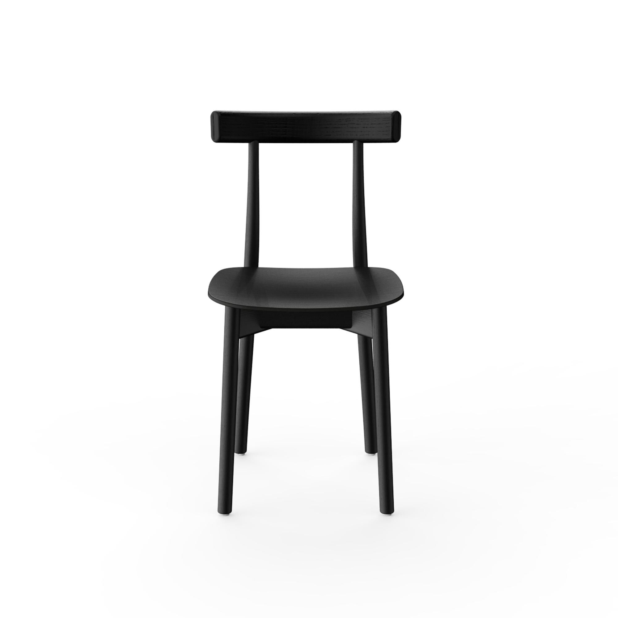 Skinny Wooden Spisebordsstol Sort/Ask