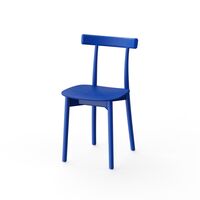 Smal Trämatstol blå/Ask