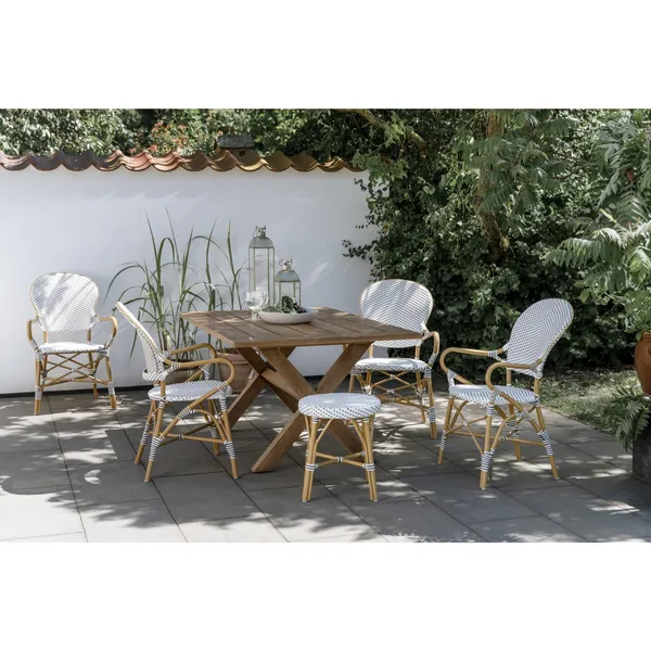 Isabell Café-Außenstuhl mit Armlehnen, Mandel