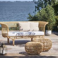 Utvendig Ottoman Stor Aluminium/natur