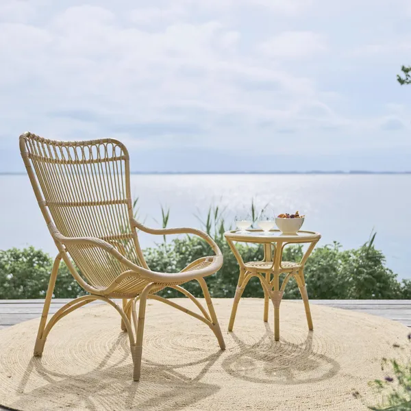 Tony Exterior Side Table Aluminum/ Nature
