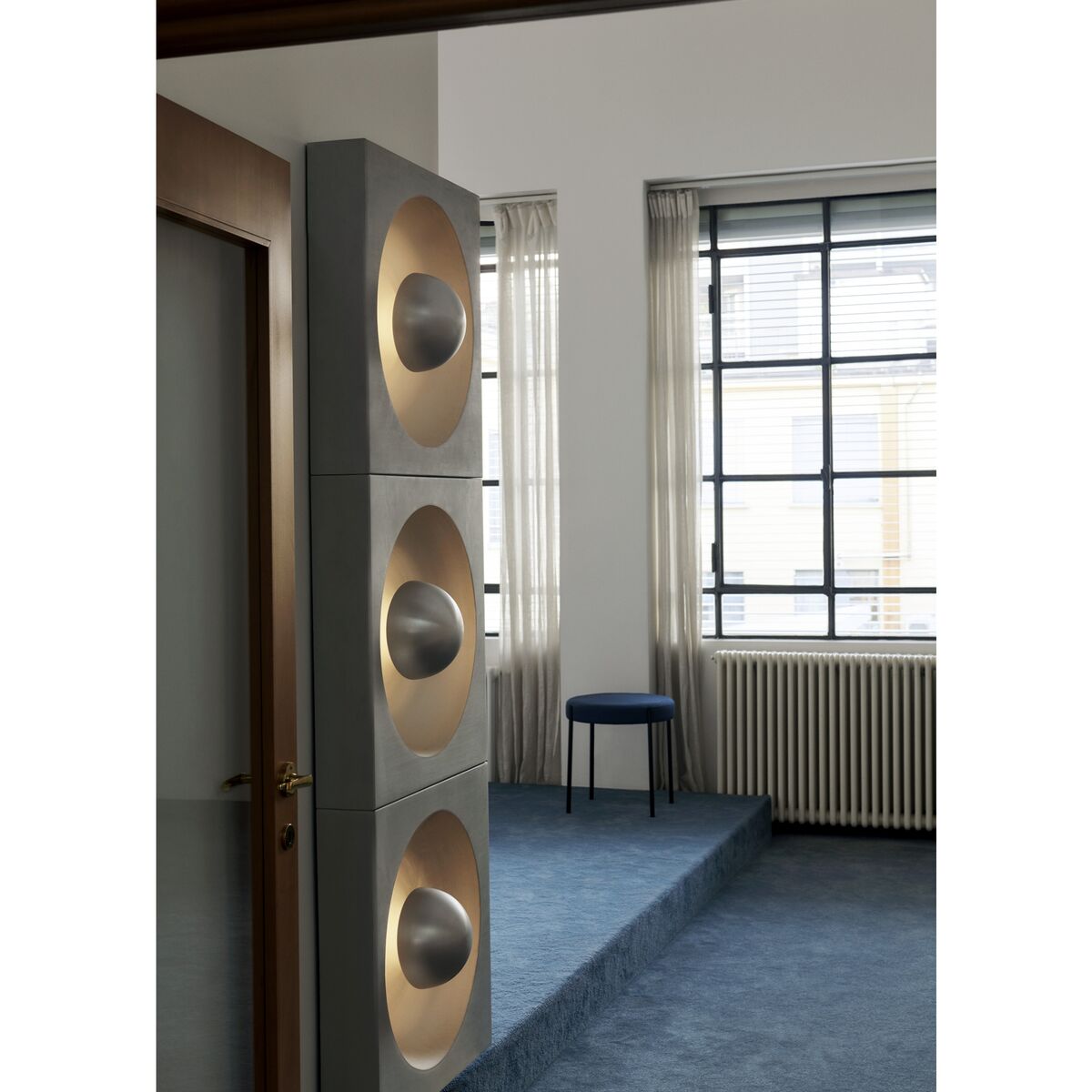 Verner Panton Spiegel Vegglampe/ Taklampe Børstet Aluminium