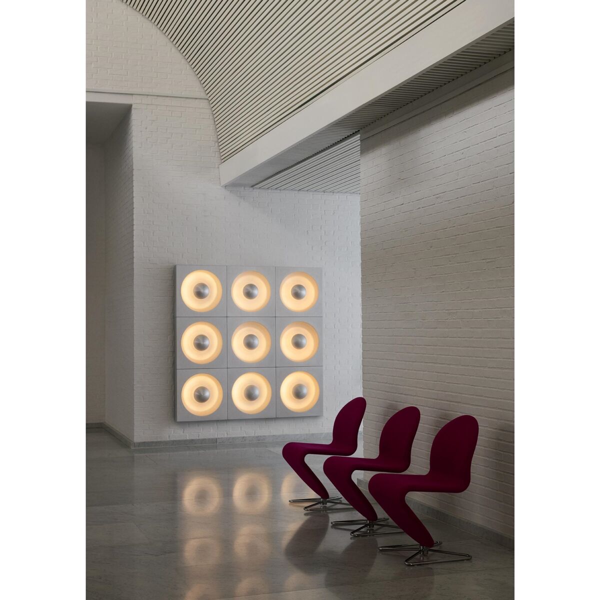 Verner Panton Spiegel Vegglampe/ Taklampe Børstet Aluminium
