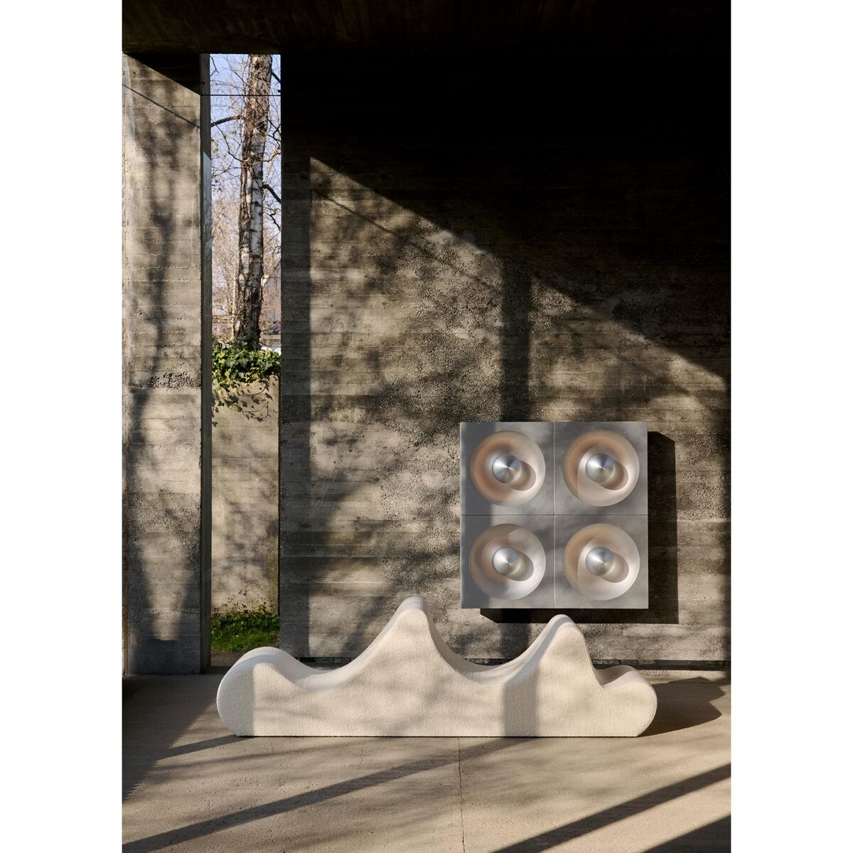 Verner Panton Spiegel Vegglampe/ Taklampe Børstet Aluminium