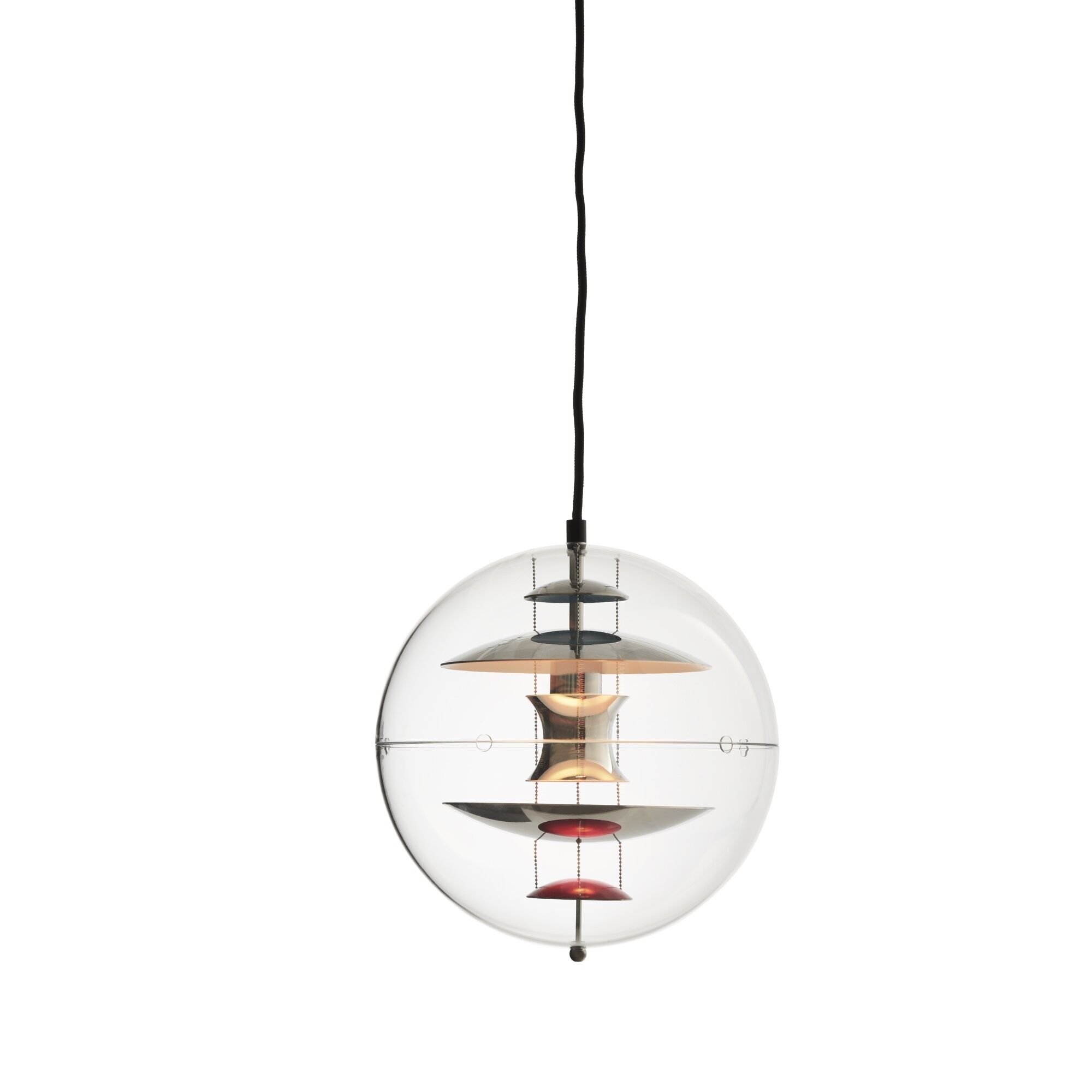Globe Taklampa &Oslash;28 Krom/ R&ouml;d/ Bl&aring;