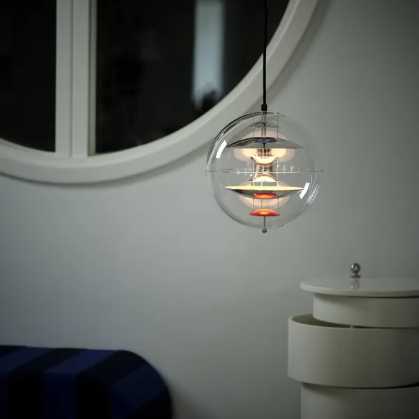 Globe Pendel Ø28 Krom/Rød/Blå