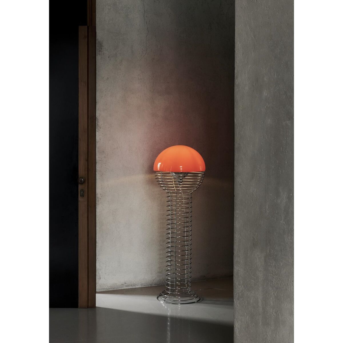 Draad Vloerlamp Chroom/ Oranje