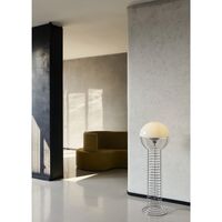 Draad Vloerlamp Chroom/ Oranje