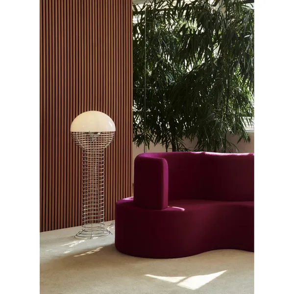 Wire Floor Lamp Chrome/ Orange