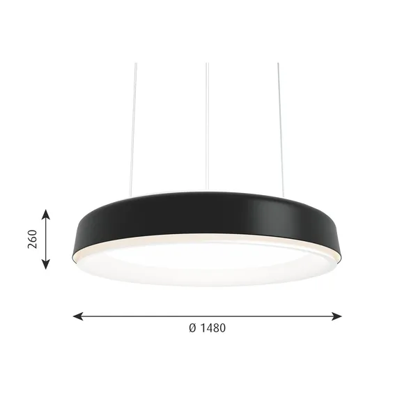 LP Grand Taklampe Ø148 3000K & Dali Sort