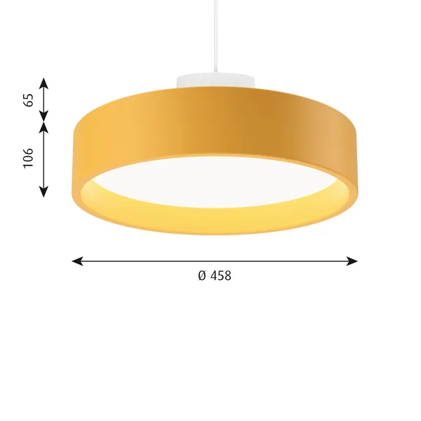 LP Circle Pendel Opal Diffuser Ø45 3000K & Dali/Switch-Dim Gul