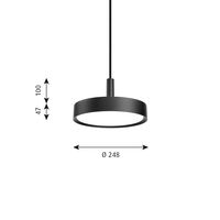 LP Slim Pendel Ø25 3000K & Dali Sort