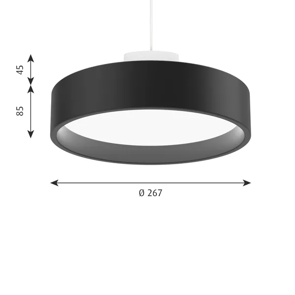 LP Circle Pendel Opal Diffuser Ø26 3000K & Dali/Switch-Dim Sort