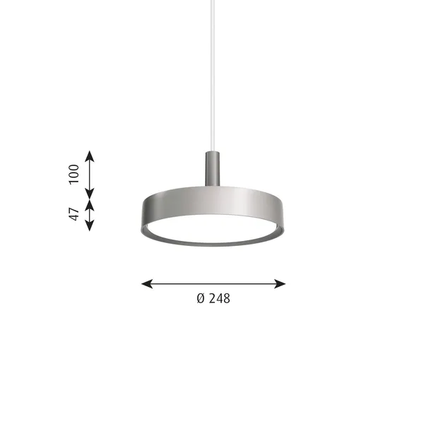 LP Slim Lampadario Ø25 3000K e Dali Dark Raw Alluminio