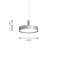LP Slim Lampadario Ø25 3000K e Dali Dark Raw Alluminio