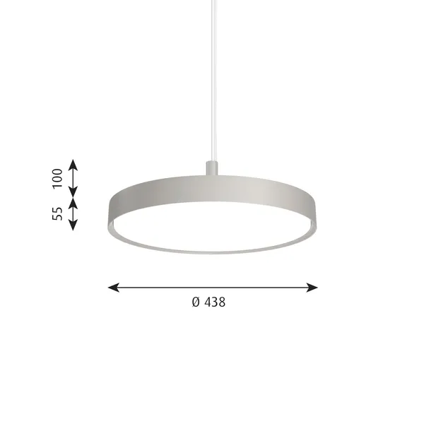 LP Slim Lampadario Ø44 3000K e Dali Dark Raw Alluminio