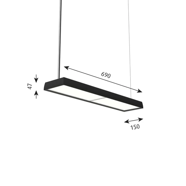 LP Slim Pendel Enkelt 3000K & Dali Sort