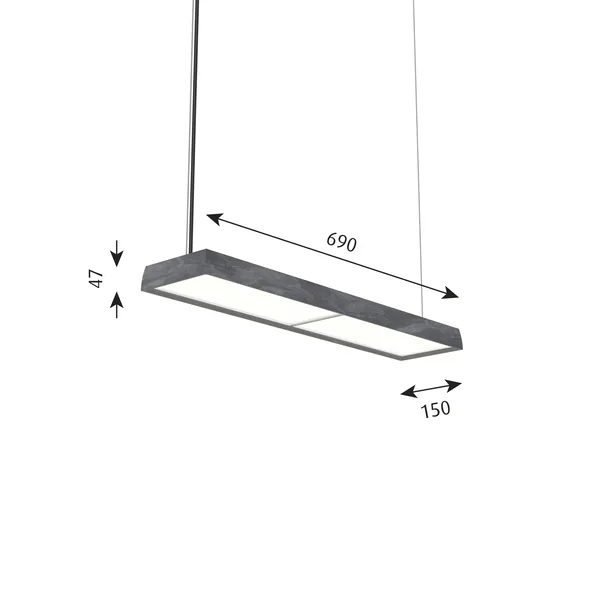 LP Slim Lampadario Single 3000K e Dali Dark Raw Alluminio