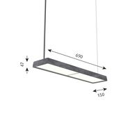 LP Slim Lampadario Single 3000K e Dali Dark Raw Alluminio