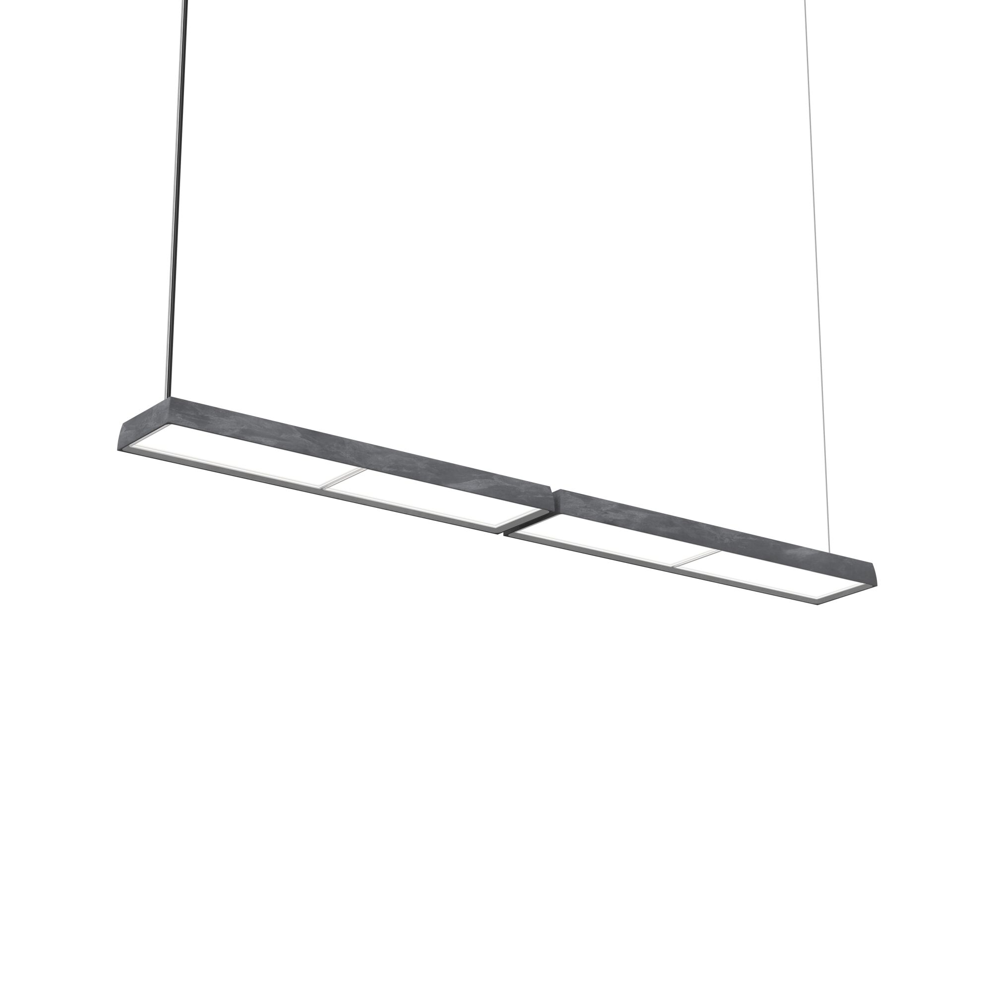 LP Slim Taklampe Dobbel 3000K og Dali Mørk Rå Aluminium