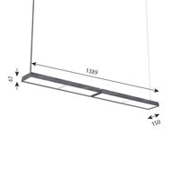 LP Slim Lampadario Double 3000K e Dali Dark Raw Alluminio